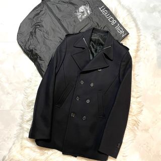 ニールバレット(NEIL BARRETT)の本物 美品 ニールバレット ZIP UP ピーコート ジャケット S 黒 (ピーコート)