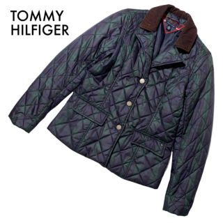 トミーヒルフィガー(TOMMY HILFIGER)のトミーヒルフィガー キルティングジャケット グリーン M 古着 コーデュロイ(ブルゾン)