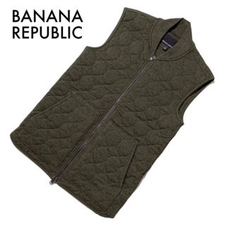 バナナリパブリック(Banana Republic)の美品バナナリパブリック 中綿キルティングベスト ジャケット カーキ S アウター(ダウンベスト)