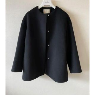 美品】ドゥロワー ノーカラージャケット リネン混 麻フリンジトリム 36