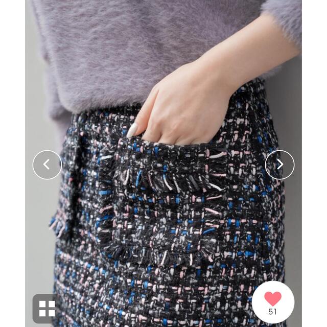 値下げ！人気すぎて即完売！フェリーシェル⭐︎ツイード台形スカート レディースのスカート(ひざ丈スカート)の商品写真