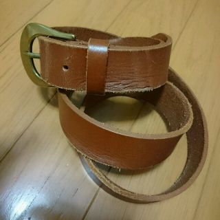 ジーナシス(JEANASIS)の【美品】JEANASIS◇ウォッシュ加工レザーベルト brown(ベルト)