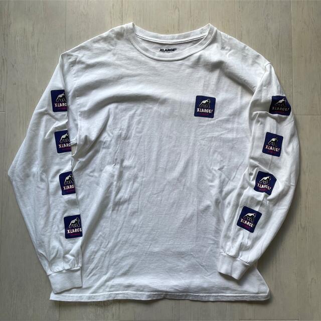 XLARGE  トップス　ロンT ホワイト　白　ロゴ　刺繍　長袖　ブランド