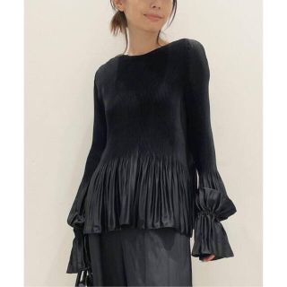 アパルトモンドゥーズィエムクラス(L'Appartement DEUXIEME CLASSE)のKALLMEYER/カルメイヤー　Pleats Blouse ブラック(シャツ/ブラウス(長袖/七分))