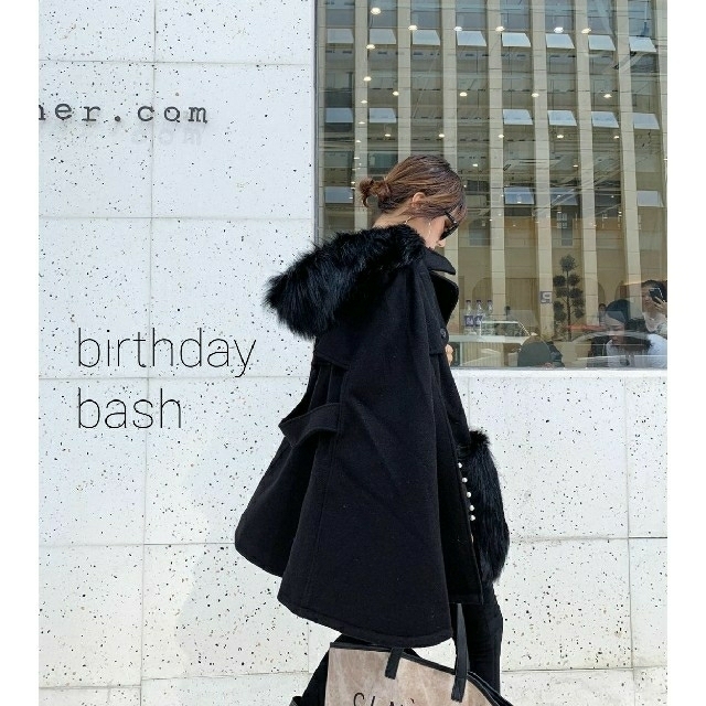 BIRTHDAYBASH Fur Collar Mantle BIRTHDAYBASH Fur Collar Mantle