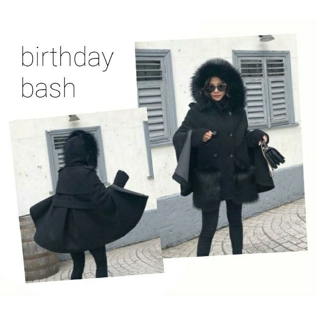 消費税無し BIRTHDAY BASH 完売品 ウールポンチョコート