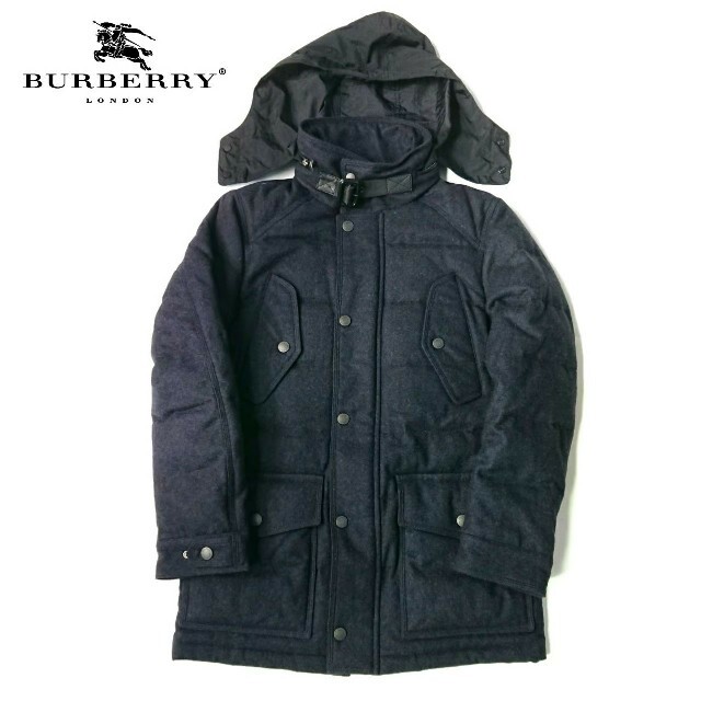 バーバリー ロンドン Burberry リバーシブル ダウン ジャケット フード-