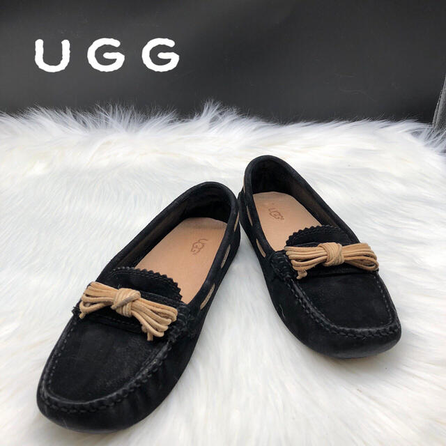 UGG アグ 22 フラットシューズ モカシン ミーナ2 ブラック スエード