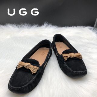 アグ(UGG)のUGG アグ 22 フラットシューズ モカシン ミーナ2 ブラック スエード(スリッポン/モカシン)