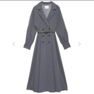 アメリヴィンテージ(Ameri VINTAGE)の【美品】AMERI LONG COAT LIKE BELT DRESSグレー(ロングワンピース/マキシワンピース)