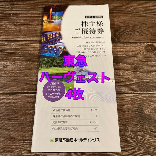 東急不動産ホールディングス 株主優待券　1000株以上5000株未満 チケットの優待券/割引券(宿泊券)の商品写真