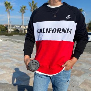 オフホワイト(OFF-WHITE)のストリート系☆LUSSO SURF トリコロールセーター　スウェット　RVCA(スウェット)