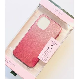 ケイトスペードニューヨーク(kate spade new york)のケイトスペード iPhone 12 MINI ケース グリッターオンブレ レッド(iPhoneケース)