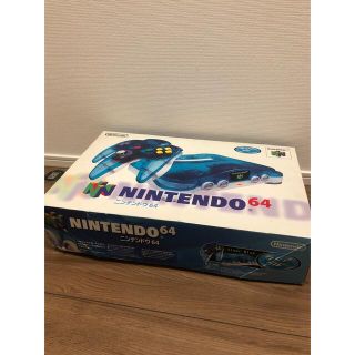 ニンテンドウ64(NINTENDO 64)の任天堂64 クリアブルー　箱付　説明書付(家庭用ゲームソフト)