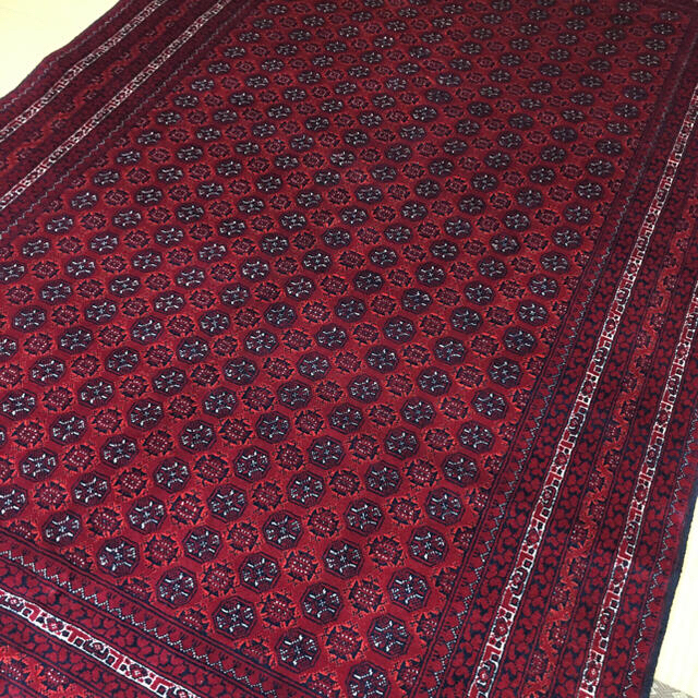 新品アフガン絨毯の女王貴重なホジャロシュナイ4平米サイズ　草木染めアフガンラグ