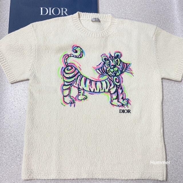 DIOR HOMME(ディオールオム)の国内正規品 極美品 21AW DIOR ディオール コラボ 半袖セーター XL メンズのトップス(ニット/セーター)の商品写真