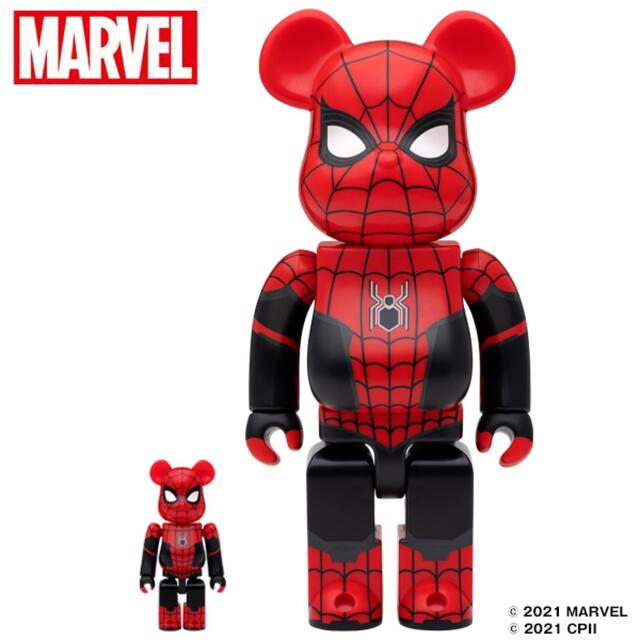 MEDICOM TOY(メディコムトイ)のスパイダーマン be@rbrick UPGRADED SUIT100%&400% エンタメ/ホビーのフィギュア(アメコミ)の商品写真