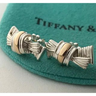 ティファニー(Tiffany & Co.)のTiffany ヴィンテージリボン コンビ ピアス希少美品(ピアス)