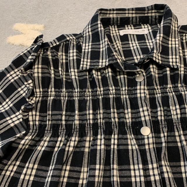 ZARA KIDS(ザラキッズ)のお値下げ中！美品　ザラ　ZARA チェック長袖ワンピース　キッズ レディースのワンピース(ミニワンピース)の商品写真