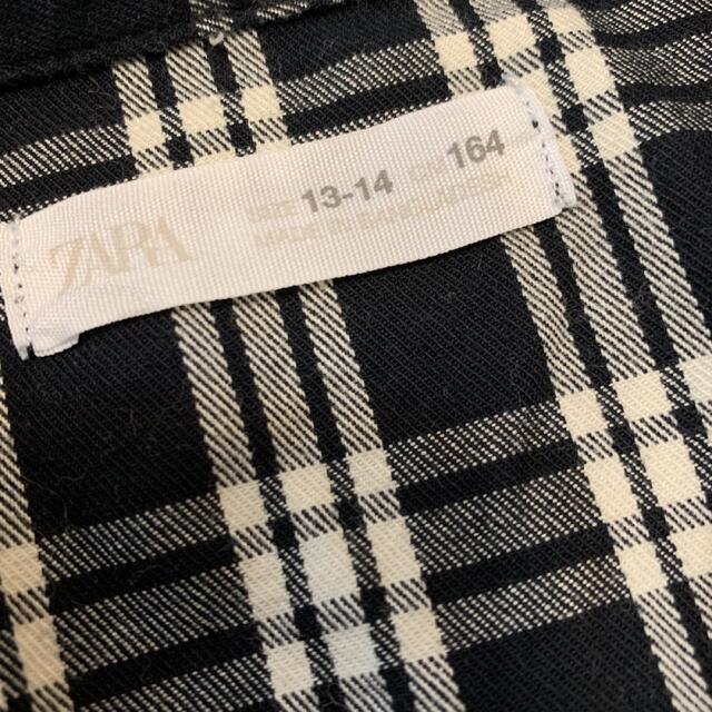 ZARA KIDS(ザラキッズ)のお値下げ中！美品　ザラ　ZARA チェック長袖ワンピース　キッズ レディースのワンピース(ミニワンピース)の商品写真