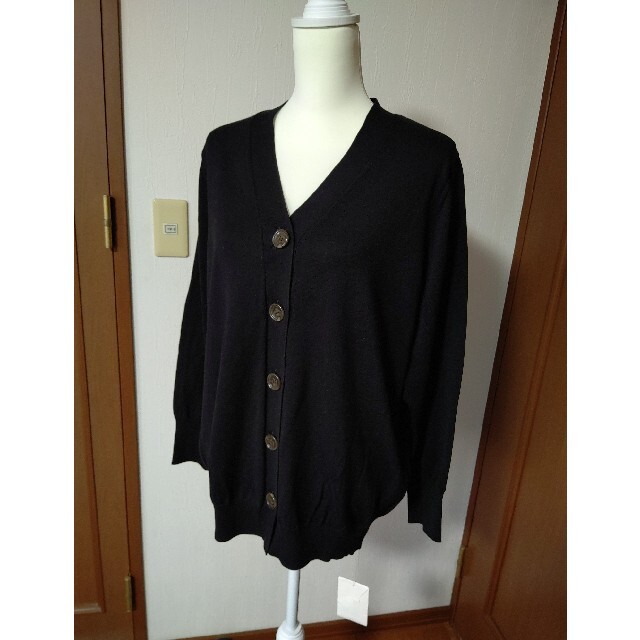 新品 コットンシルクVネックカーディガン