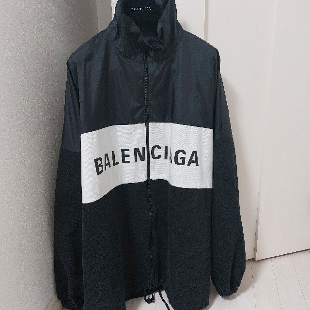 公式】 Balenciaga 38 デニムトラックジャケット ロゴ BALENCIAGAナイロン 新品 ナイロンジャケット 