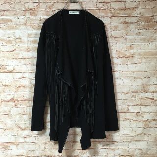 ザラ(ZARA)のザラ ZARA KNIT カーディガン ニット フリンジ タッセル おしゃれ M(カーディガン)