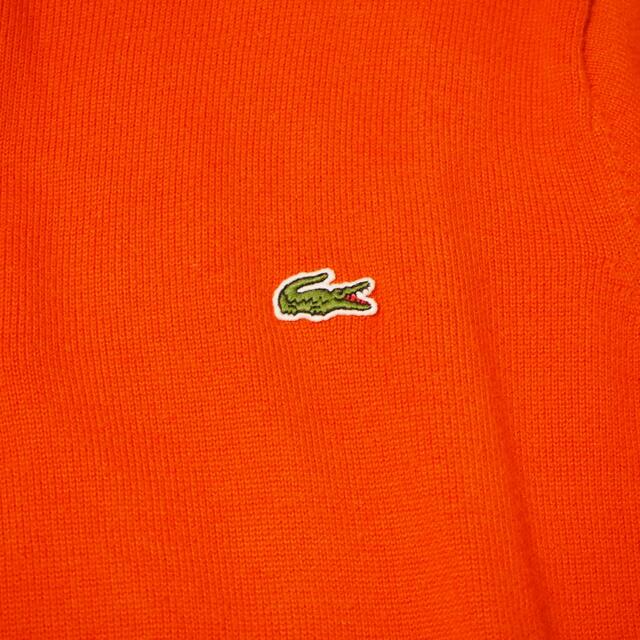 【Uネック】ラコステ　LACOSTE メンズ　コットンニット　M オレンジ