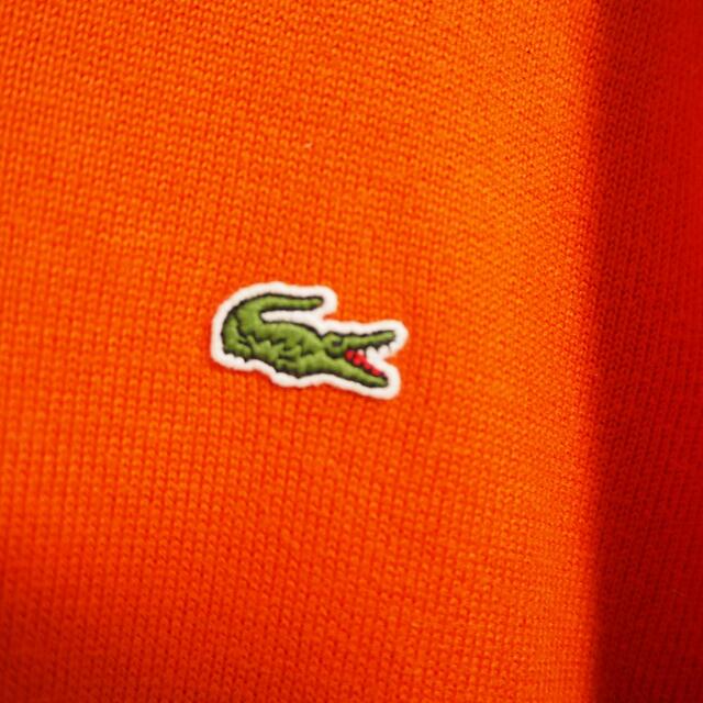 【Uネック】ラコステ　LACOSTE メンズ　コットンニット　M オレンジ