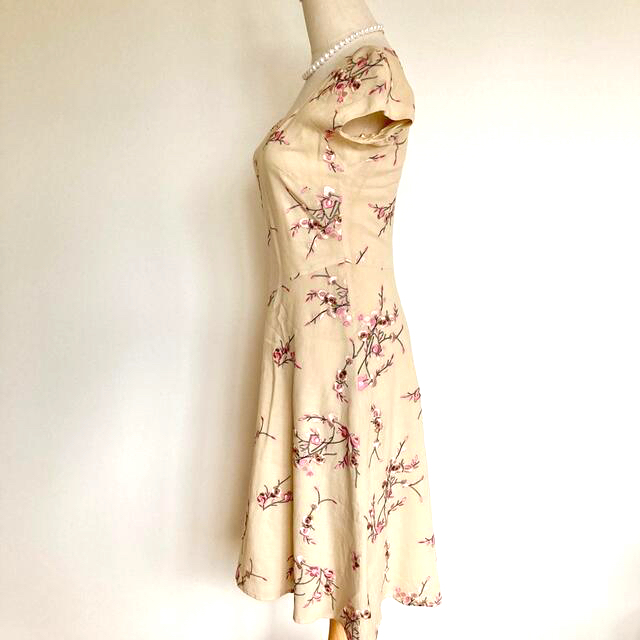 トッカ TOCCA 花柄 ワンピース イエローベージュ 4