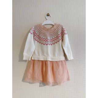 ベビーギャップ(babyGAP)のgapbaby 4year ピンクフリルニットワンピ　(ワンピース)