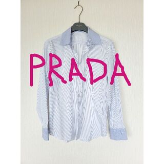 プラダ(PRADA)のプラダ37クレリックドレスシャツピンスト袖丈調整済み(シャツ)
