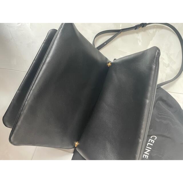 お値下げ可 正規品 CELINE トリオ ラージ ブラック ショルダーバッグ- celine トリオ ラージ