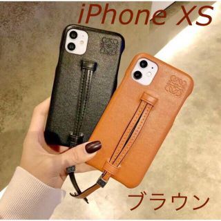 【大人気‼︎】iPhone XS ブラウン ナチュラル 上品　PUレザー(iPhoneケース)