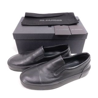 ジルサンダー(JIL SANDER)のJIL SANDER ジルサンダー　スリッポン　メンズ　ブラック(スリッポン/モカシン)
