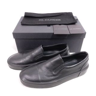 ジルサンダー(Jil Sander)のJIL SANDER ジルサンダー　スリッポン　メンズ　ブラック(スリッポン/モカシン)