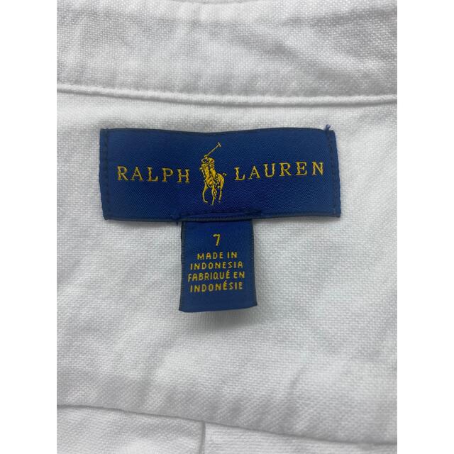 Ralph Lauren(ラルフローレン)のラルフローレン キッズ コットン長袖 白シャツ 7サイズ キッズ/ベビー/マタニティのキッズ服男の子用(90cm~)(ブラウス)の商品写真