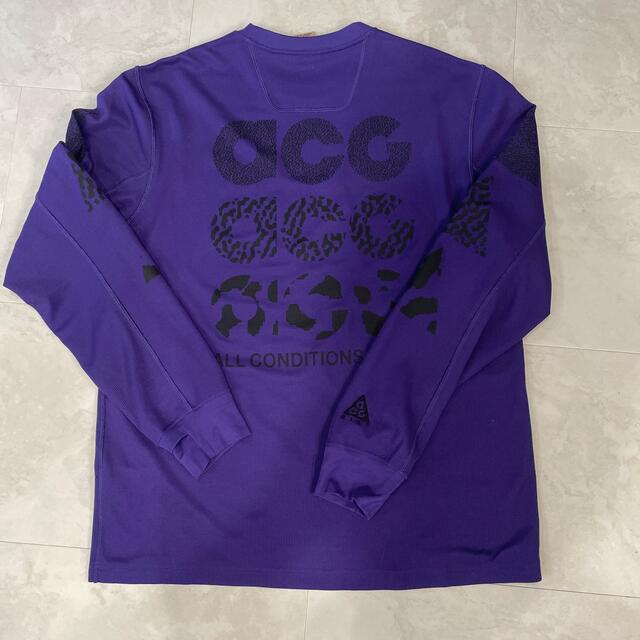 NIKE(ナイキ)のレア品　NIKE ACG ロンT  パープル　紫　XL バックプリント メンズのトップス(Tシャツ/カットソー(七分/長袖))の商品写真