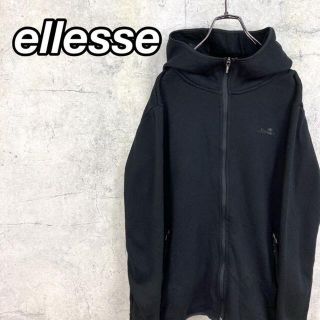 エレッセ(ellesse)の希少 90s エレッセ フルジップパーカー プリント ブラック 美品(パーカー)