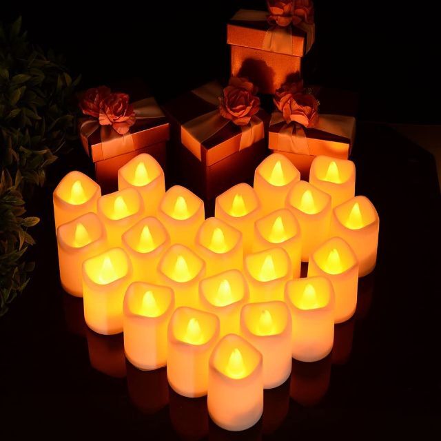 LEDキャンドル ライト 24個セット 電池式 ろうそく おしゃれ 癒しの