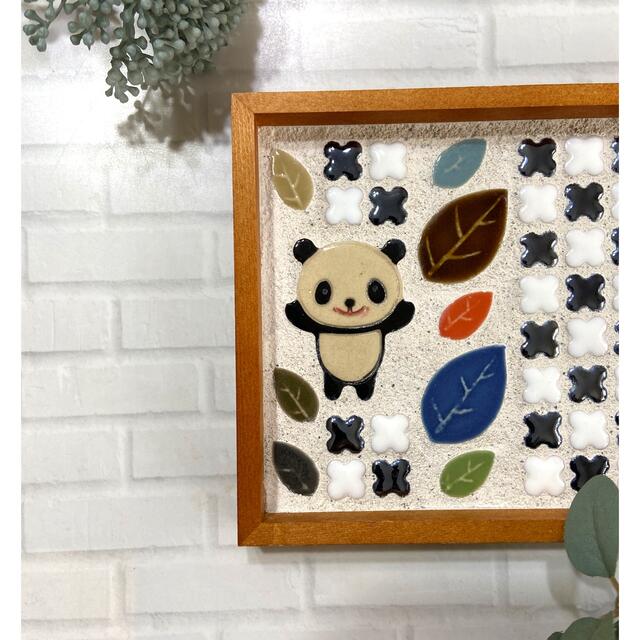 【Part2】陶芸手作りバンザイ🐼パンダタイルのカフェトレー...♪*ﾟ ハンドメイドのインテリア/家具(インテリア雑貨)の商品写真