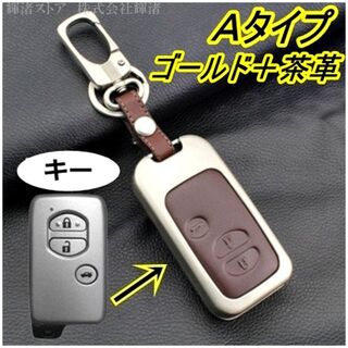 トヨタ車用 レザー+メタル キーケース クラウン プリウス 86 SAI(その他)