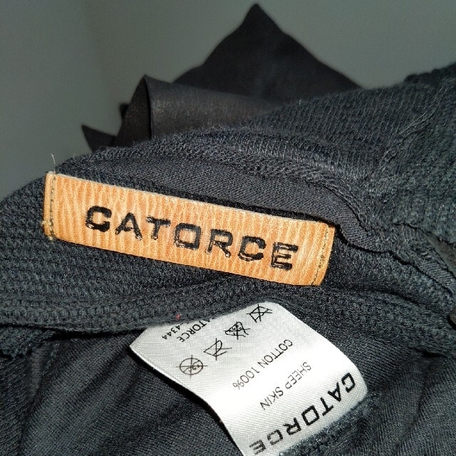 CATORCE カトルセ SHEEP SKIN 本革使用 変形ニット帽 LGB - ニット帽