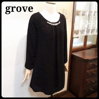 グローブ(grove)の未使用品☆groveグローブ　カジュアルフォーマルワンピース【S～Mサイズ相当】(その他)