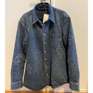 希少　国内正規完売品　クロムハーツ デニムパッチ シャツ L