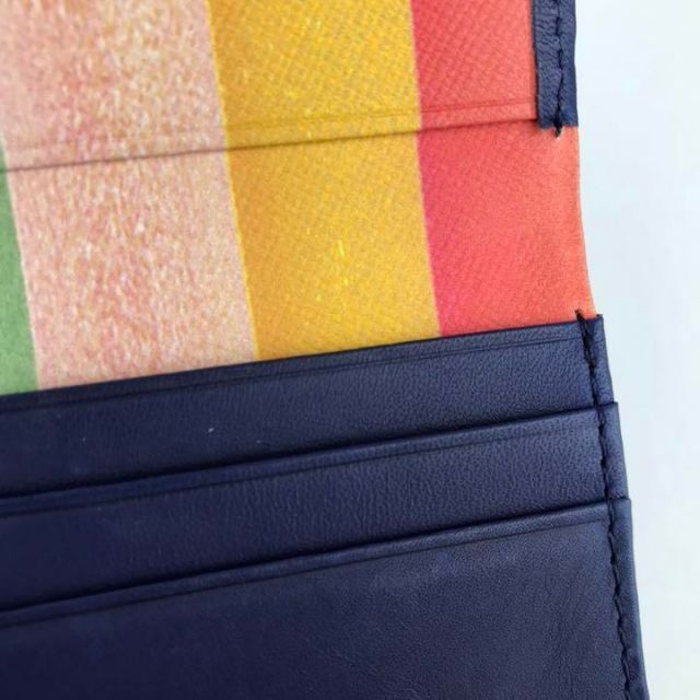 B品 Paul Smith ポールスミス 折り財布 ネイビー 紺色 ストライプ 9