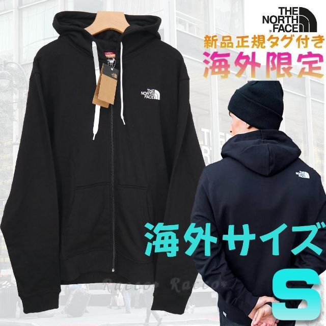 ザノースフェイスnorth face 限定海外S ジップフーディー　パーカー黒