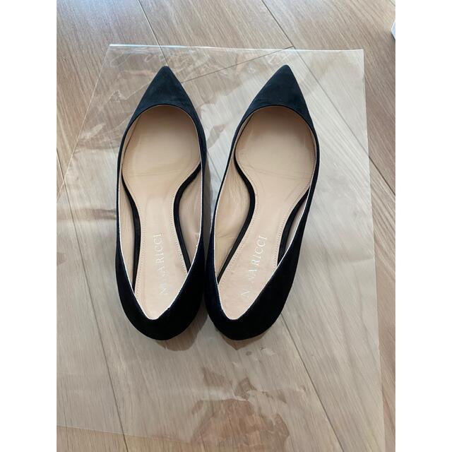 NINA RICCI フラットシューズ ブラック 37.5 24.5㎝