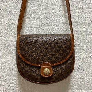 セリーヌ(celine)のセリーヌ　ショルダー　ポーチ　マカダム柄　茶系(ショルダーバッグ)