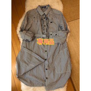 バーバリーブルーレーベル(BURBERRY BLUE LABEL)の超美品本物バーバリーブルーレーベル上質コットンストライプ柄シャツワンピース☆(その他)